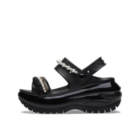 Mega Crush Pearl Ruffle Sandal “Black”