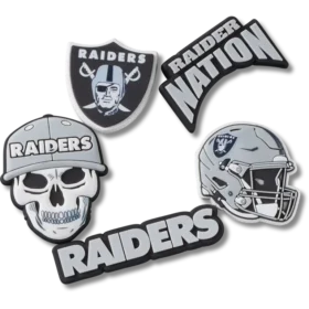 Nfl Las Vegas Raiders 5 Pack Jibbitz Shoe Charm