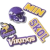 Nfl Minnesota Vikings 5 Pack Jibbitz Shoe Charm