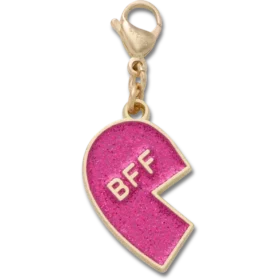 Pink Glitter Bff Charm Left Jibbitz Shoe Charm