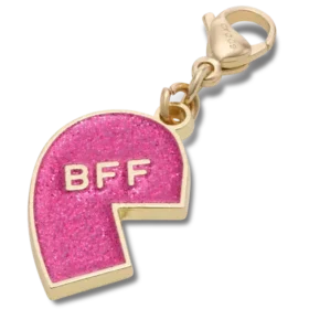 Pink Glitter Bff Charm Left Jibbitz Shoe Charm