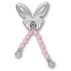 Silver Beaded Meta Butterfly Jibbitz™ Charms