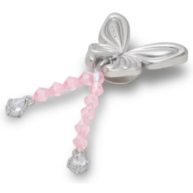 Silver Beaded Meta Butterfly Jibbitz™ Charms