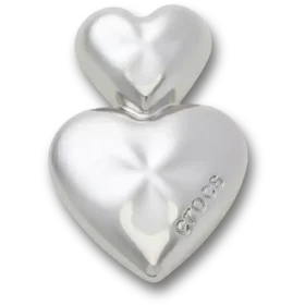 Silver Double Heart Jibbitz™ Charms