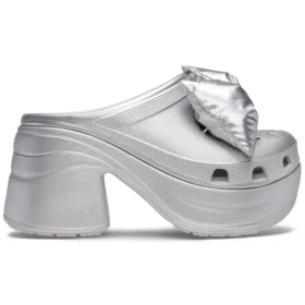 Siren Metallic Bow Clogs “Silver”
