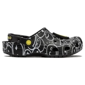 Smiley World Classic Clogs “Black White Yellow”