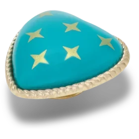 Turquoise and Gold Heart Jibbitz™ Charms